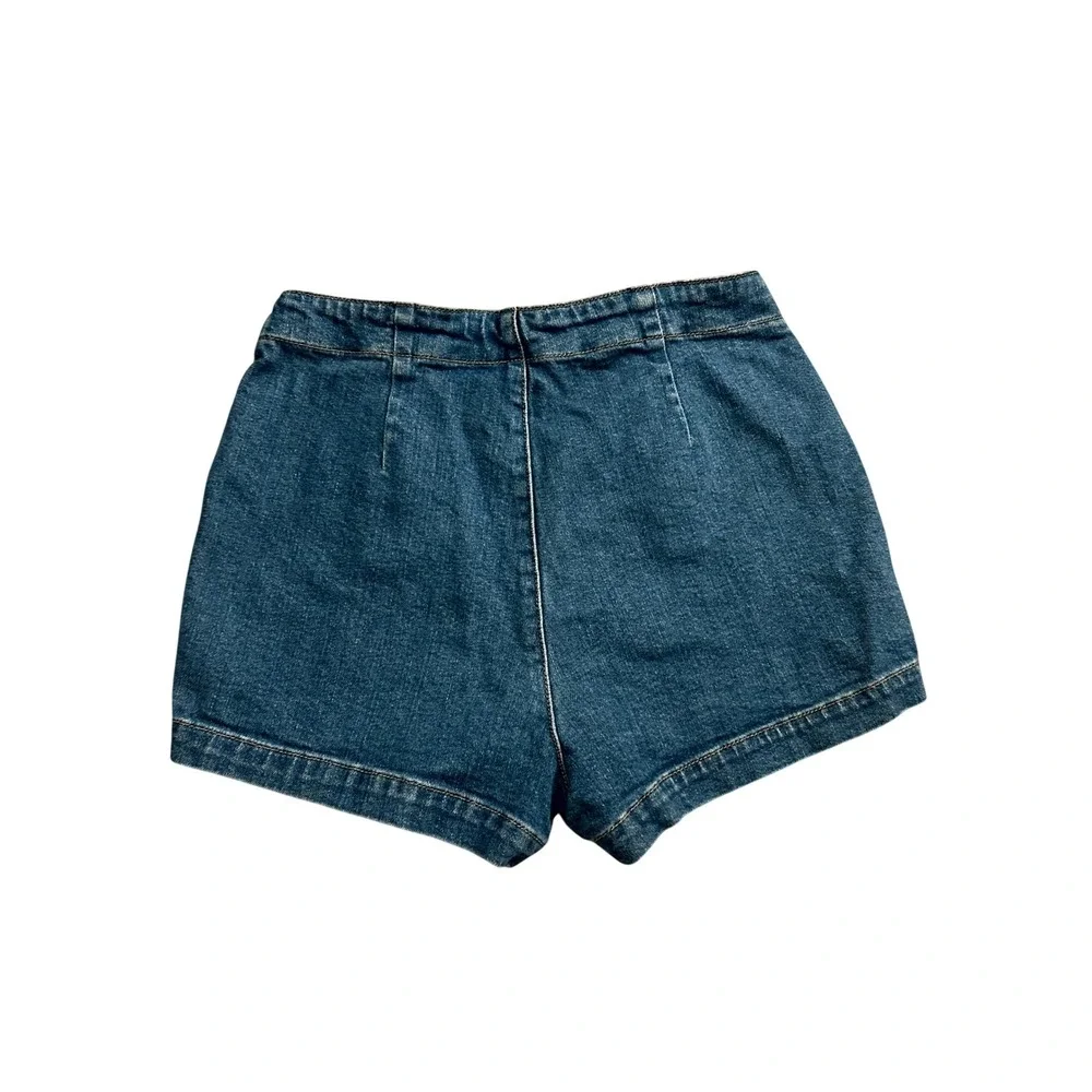 Forever 21 Denim Shorts Womens 26 Blue Excellent High Waist Exposed Zippers